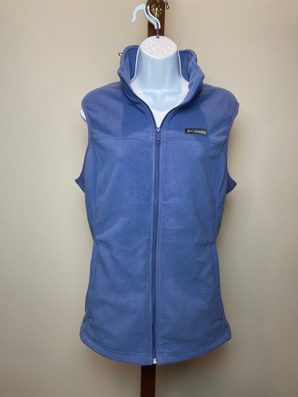 Columbia Fleece Vest Size L Periwinkle Blue Full Zip